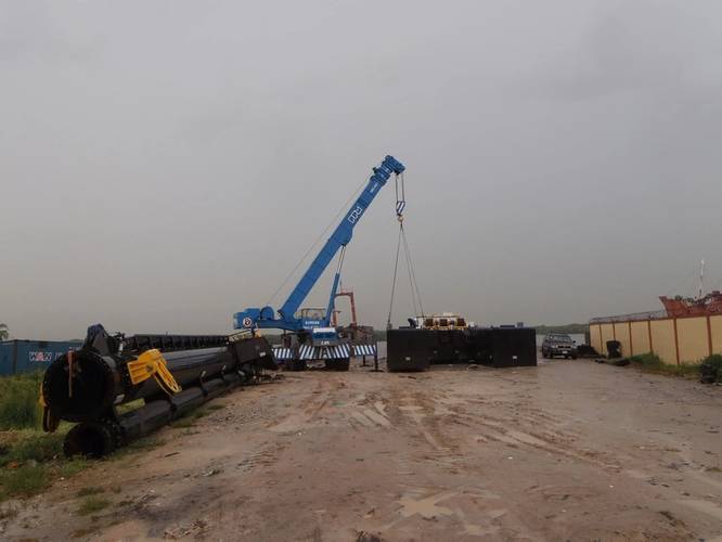 Assembly was done in challenging conditions (Photo courtesy of Damen)