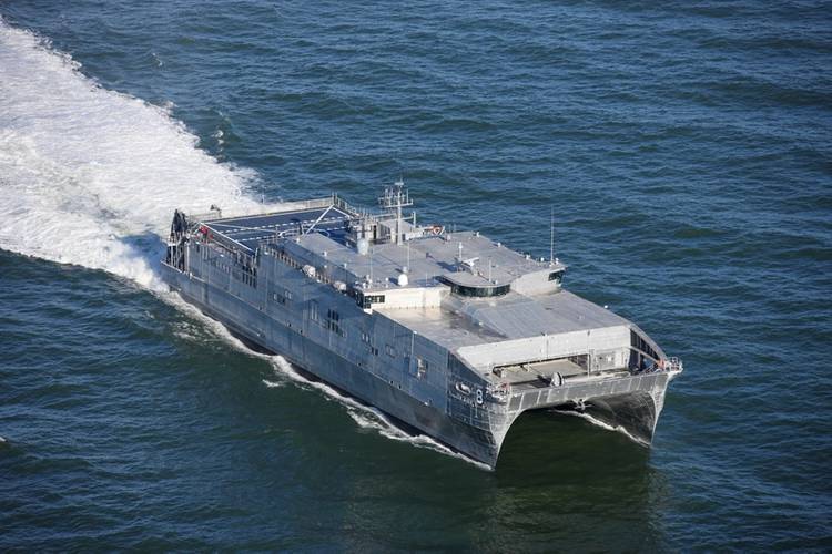 An austal-built USNS EPF at sea. CREDIT Austal