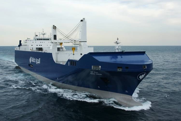 Bahri’s new state-of-the-art 26,000 DWT RoCon vessel, designed to simultaneously accommodate Project, Roll-on/Roll-off, Break-bulk and Container Cargo, arrived at the Port of New Orleans late August marking the first time a roll-on/roll-off cargo ship called Port NOLA since 2005. (Credit: Bahri)