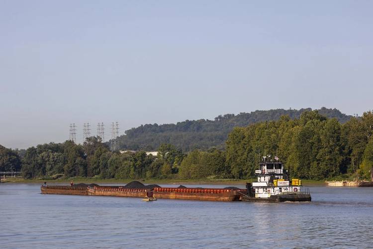 Coal barges on the Monangahela River.
Image courtesy U.S. Army Corps of Engineers
