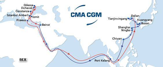Bosphorus Express line (Image courtesy of the CMA CGM Group)