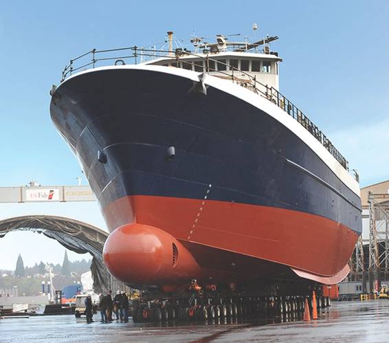 Bulbous and New: The Ocean Peace post-conversion. (Photo: Vigor)