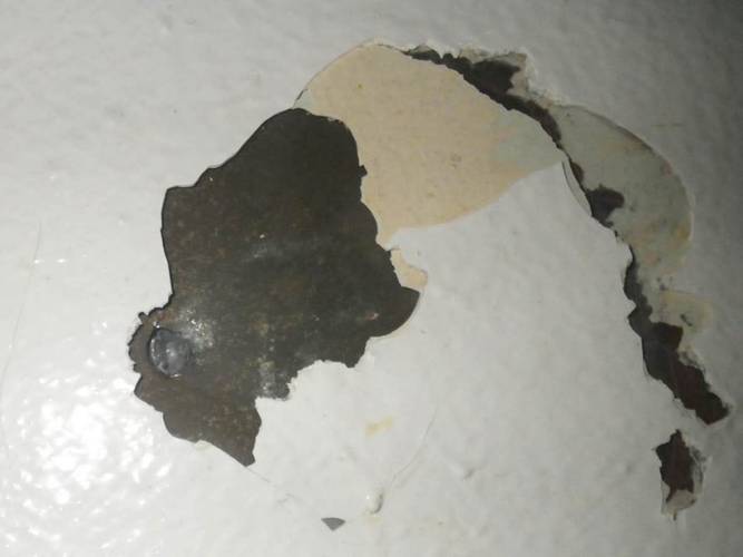 A bullet hole on deck MV Costina (Photo: EU NAVFOR)