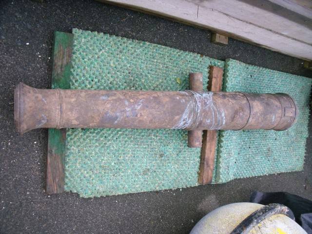 A cannon that was taken from one of the wrecks (MCA photo)