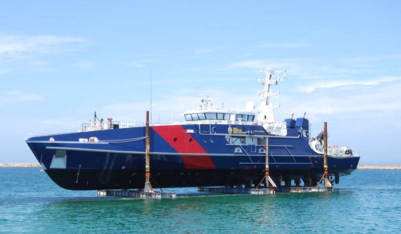 Cape Class Patrol Boat - Cape Leveque being launched (Photo courtesy of Austal)
