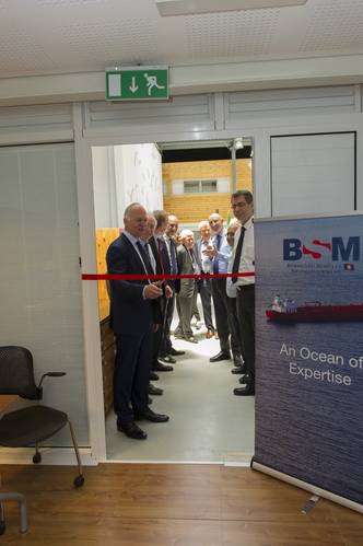Captain Norbert Aschmann CEO at BSM launching the new simulators at BSM MTC Cyprus (Photo: Bernhard Schulte Shipmanagement)