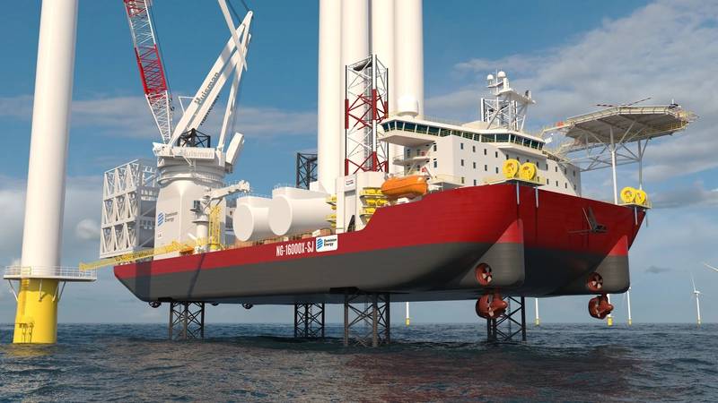 Charybdis will be the first WTIV ever built in the United States and one of the largest globally. The vessel’s main crane will have a boom length of 426 feet and an expected lifting capacity of 2,200 tons. (Image: Dominion Energy)