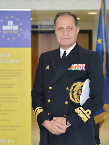 The New Deputy Operational Commander to Rear Admiral Bartolomé Bauzá (Spanish Navy) (Photo courtesy EU NAVFOR)