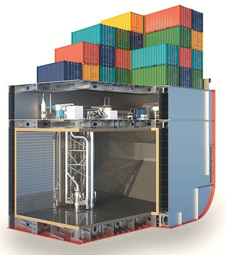 Design of a fuel tank for a container ship. (Graphic: © GTT)