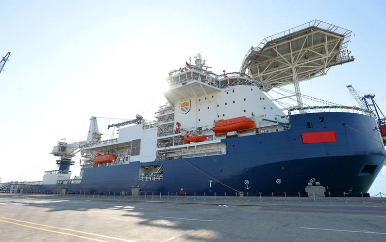 Designed by Keppel Offshore & Marine and built by Baku Shipyard, the state-of-the-art subsea construction vessel, Khankendi, will install the biggest subsea production system in the Caspian Sea (Photo: Keppel)