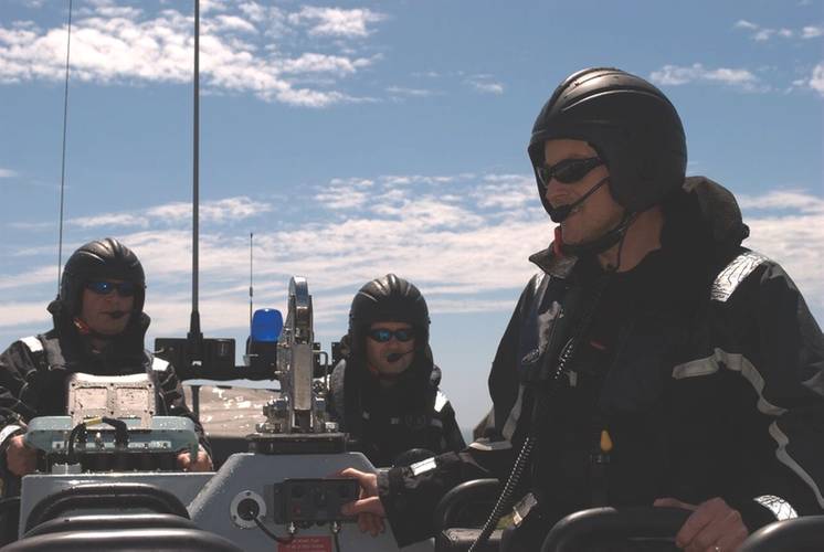 RHIB crew with DIAMOND intercom and radio communications system. Image credit: Drumgrange