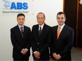 Dr. George Wang, ABS Head of Vessel Performance of the Global Performance Center; Ah Kuan Seah, ABS Director of the Global Performance Center and Dr. Franck Violette, ABS Head of Energy Efficiency and Environmental Performance of the Global Performance Center. Photo: ABS  
