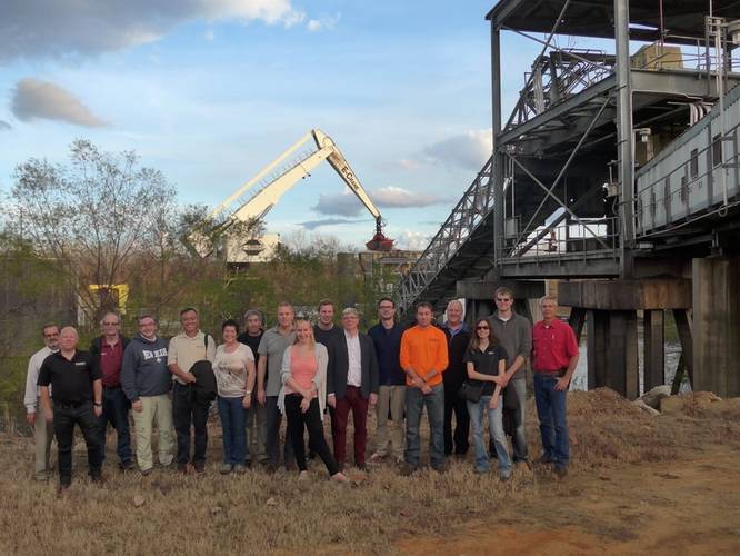 E-Crane guests visit a 2000 Series E-Crane at the Charles R. Lowman Plant in Leroy, Alabama. (Photo: E-Crane)