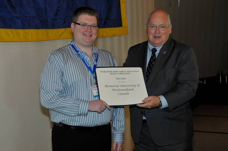 Edward Moakler receiving the 2014 WFSA Ferry Contest award.