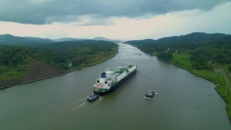 Escorted cargo ship travels between two oceans through Panama Canal waterway
Copyright helivideo/AdobeStock