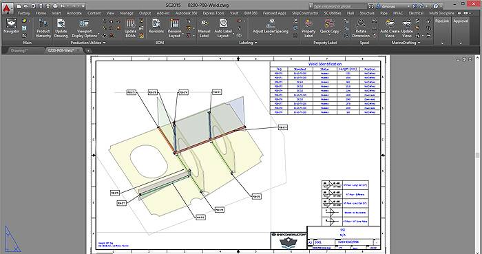 Example of Enhanced Communication of ShipConstructor 2015 R2 Regarding Welding (Credit:SSI)