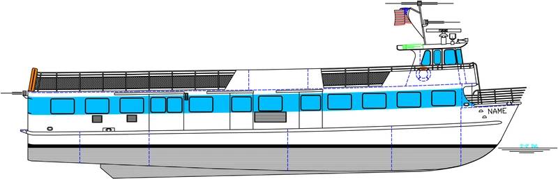 The 85 ft. ferry Blount will build for Fire Island Ferries. (Image: Blount Boats)