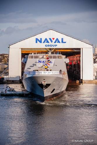 FREMM Normandie floats out in Lorient (Photo: Naval Group)