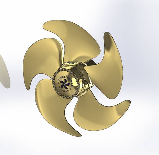 Environmentally-friendly PCP5 propeller – individual parts and fully assembled. (Image: Otto Piening GmbH)