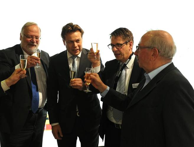 From left: Frits van Dongen, Arnout Damen (COO Damen), André Meijer (MD Imtech Marine), Henk Groen