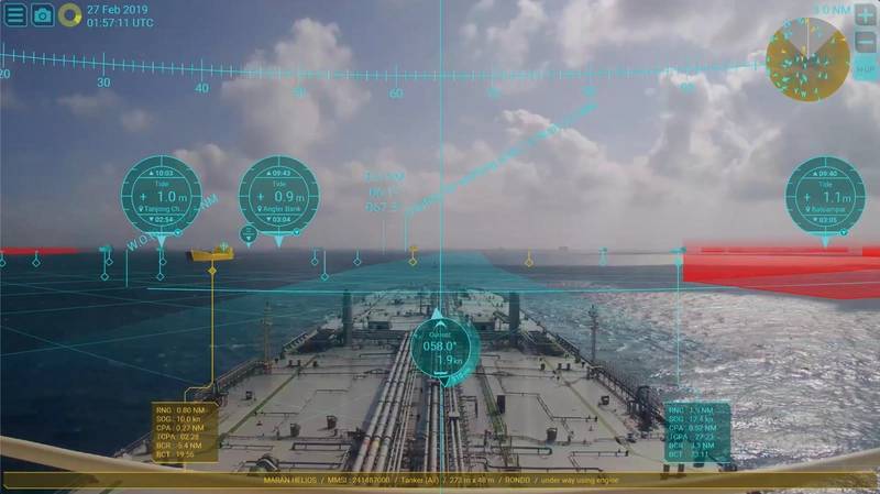 Furuno systems can superimpose a graphical virtual shape over AIS targets such as buoys, boats and ships to provide details of their position in low visibility conditions. Image courtesy Furuno