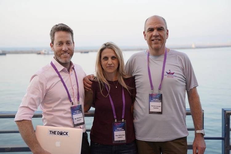 L to R: Nir Gartzman, Noa Schuman (CMO) & Hannan Carmeli. Photo: theDOCK