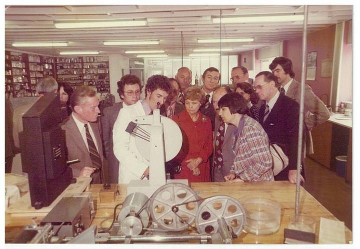 Geoff Binks gives technical demonstrations in his earlier years with Belzona (Photo: Belzona Polymerics Ltd.)