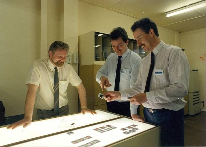 Geoff Binks with directors in the 1980s (Photo: Belzona Polymerics Ltd.)