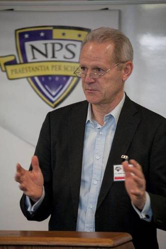 Rear Adm. Goran Larsbrink, RSwN (Ret.) was one of the speakers at the Littoral Operations Center. (U.S. Navy photo by Javier Chagoya)