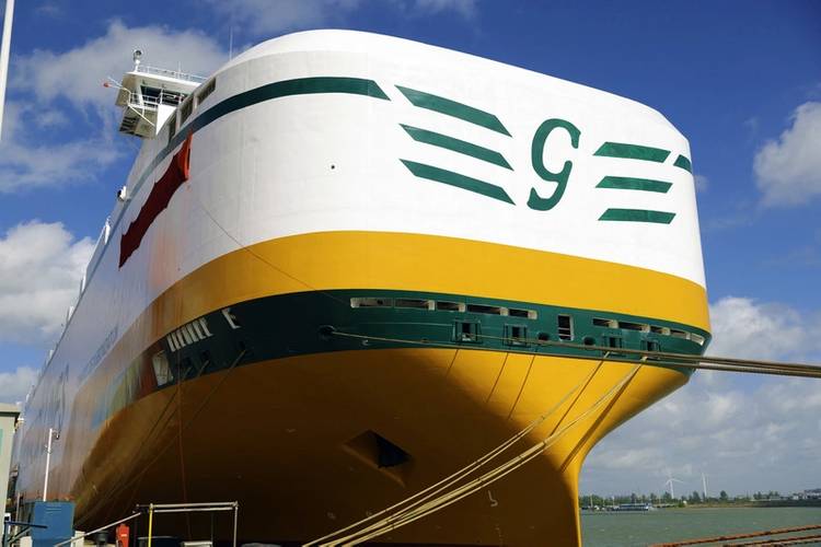 The PCTC Grande Shanghai was commissioned by the Grimaldi Group from China Merchants Heavy Industries. The vessel integrates numerous green technologies: mega lithium batteries with a total power of 5 MWh, 2,500 square meters of solar panels, and cold ironing with shoreside supply of electricity where available.
Image courtesy Grimaldi
