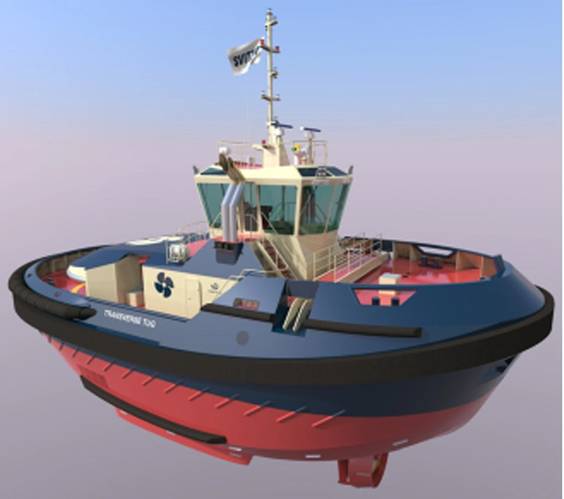 Graphical rendering of the new generation tug (picture courtesy Sanmar Shipyards)