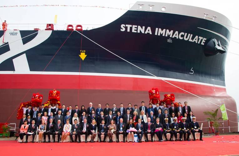 Guests at the Stena Immaculate’s naming ceremony (Photo: Stena Bulk)