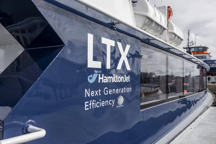 HamiltonJet’s latest innovation – the LTX waterjet – has moved from initial design to commercial reality, with the first LTX36 jets commissioned on a 20-m passenger ferry in The Netherlands.
Image courtesy HamiltonJet