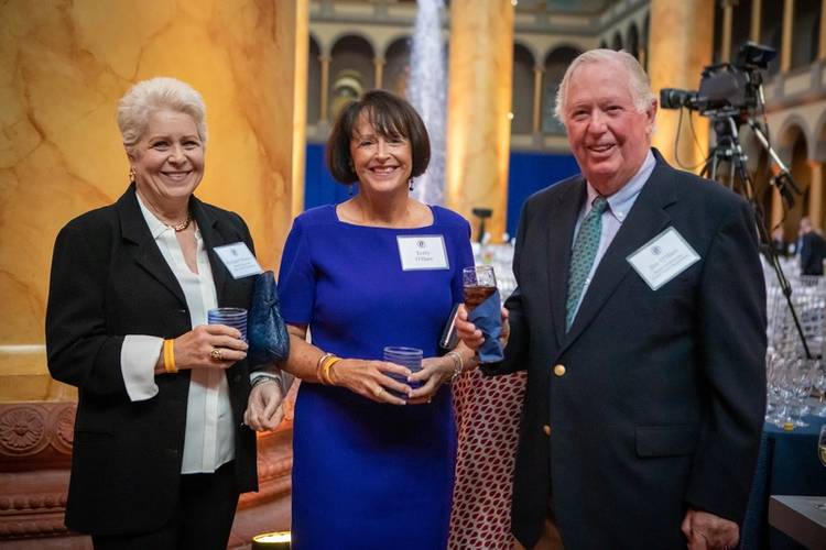 Jim O’Hare, Guardian Award recipient.  With Margaret Winters, CGF board member and Jim’s wife, Terry O’Hare. Photo courtesy Coast Guard Foundation
