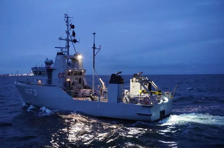 KATFISH on MSF drone vessel at night (Credit: Kraken Robotics)