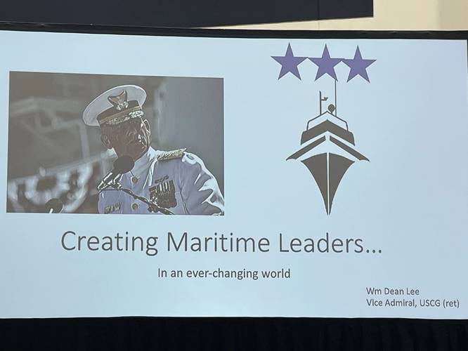 PVA's Keynote Address inspires the gathered throng. Leadership is USCG VADM Wm Dean Lee's (ret) passion. It isn't hard to see why. (c) Joseph Keefe