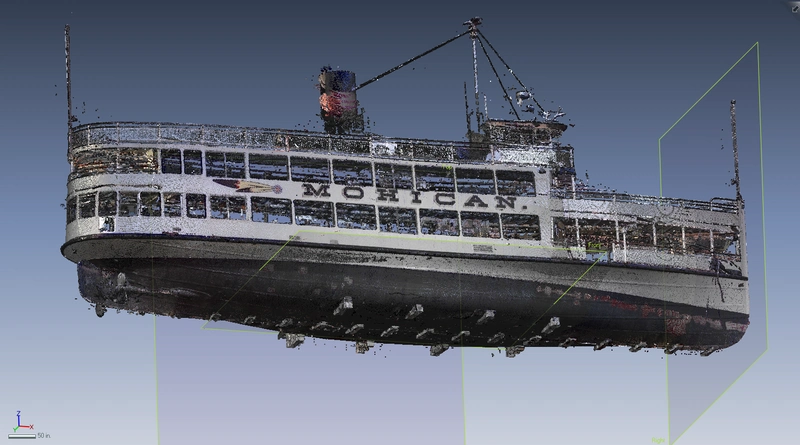 Laser scanning of the 107-year-old vessel Mohican (Image: API Services)