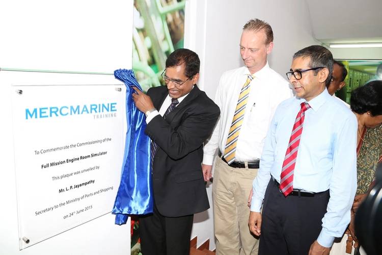 Left tp right: L P Jayampathy, secretary to the Ministry of Ports and Shipping; Mercmarine CEO Thomas Kriwart and Mercmarine chief operating officer Capt. Rohan Codipilly (Photo: Mercmarine)