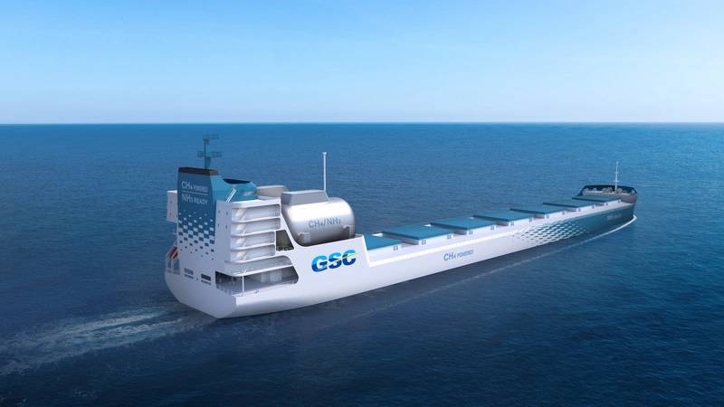 Images of ammonia-ready LNG-fueled Panamax bulk carrier (courtesy of GSC)