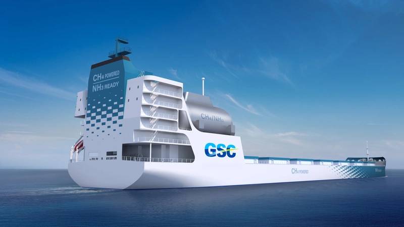 Images of ammonia-ready LNG-fueled Panamax bulk carrier (courtesy of GSC)