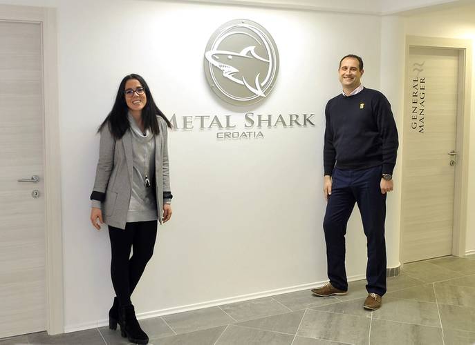 Managing Director Teuta Duletic (left) and Technical Manager Drazen Debelic at Metal Shark Croatia.