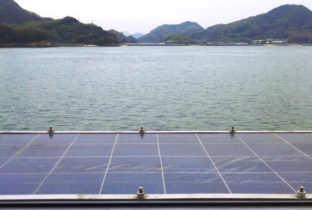 Marine grade solar panel and frame at Teramoto Iron Works, Onomichi, Japan (Photo: EMP)