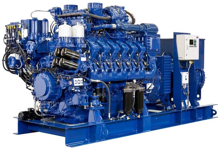 MTU marine genset with 12V 4000 M23S engine for diesel-electric propulsion and on-board power.
