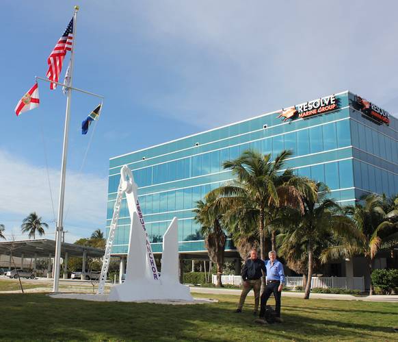 Nick Sloane and Joe Farrell outside of Resolve Marine Group’s headquarters in Fort Lauderdale, Fla. (Photo: Resolve Marine Group)