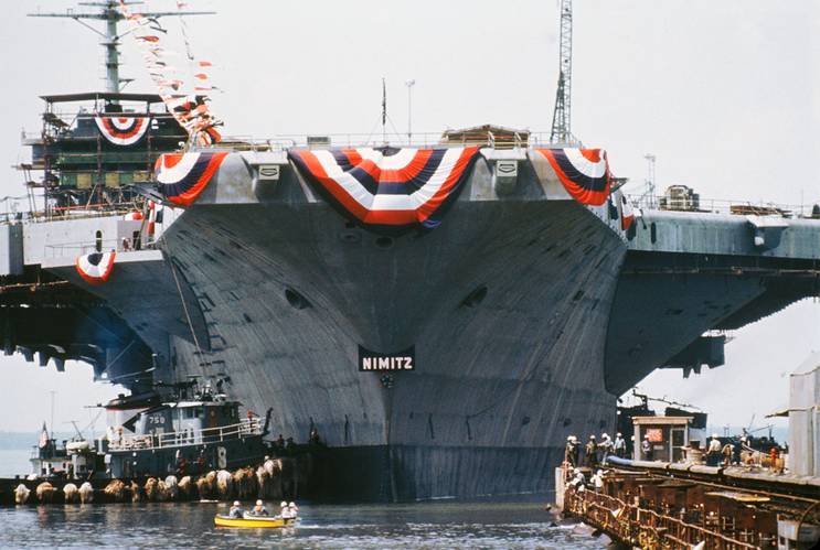 NNS became the sole designer and builder of nuclear-powered aircraft carriers beginning with the USS Nimitz (CVN 68) commissioned on May 3, 1975. (Photo: HII)