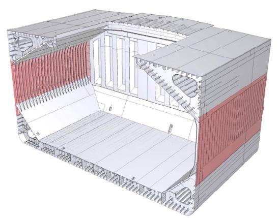 NSafe-Hull sections in red