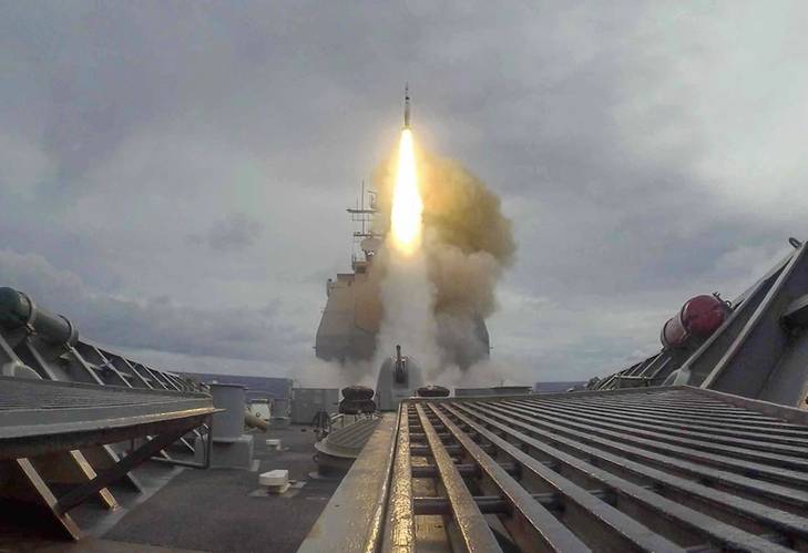 The Ticonderoga-class guided-missile cruiser USS Shiloh (CG 67) launches a standard missile (SM) 2 during a missile exercise in the Philippine Sea during Exercise Pacific Griffin 2023, June 24. (U.S. Navy photo by Mass Communication Specialist 1st Class Deanna C. Gonzales)