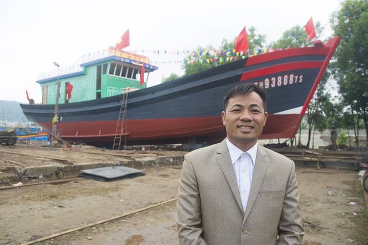 Owner Capt. Trinh Van Hung is justifiably proud of his new boat. (Haig-Brown photos courtesy of Cummins Marine)