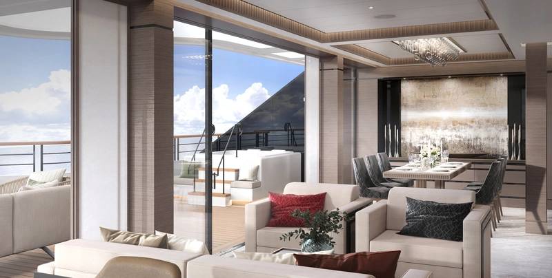 Owner's Suite Dayroom. Photo credit: The Ritz Carlton Yacht Collection
