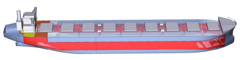 Portions in red and yellow are built with NSafe-Hull highly ductile steel